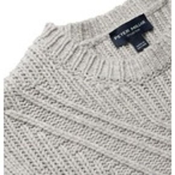 Peter Millar NWT Chalet Textured Wool Blend Crewneck Sweater in Gray Size L - Picture 5 of 10